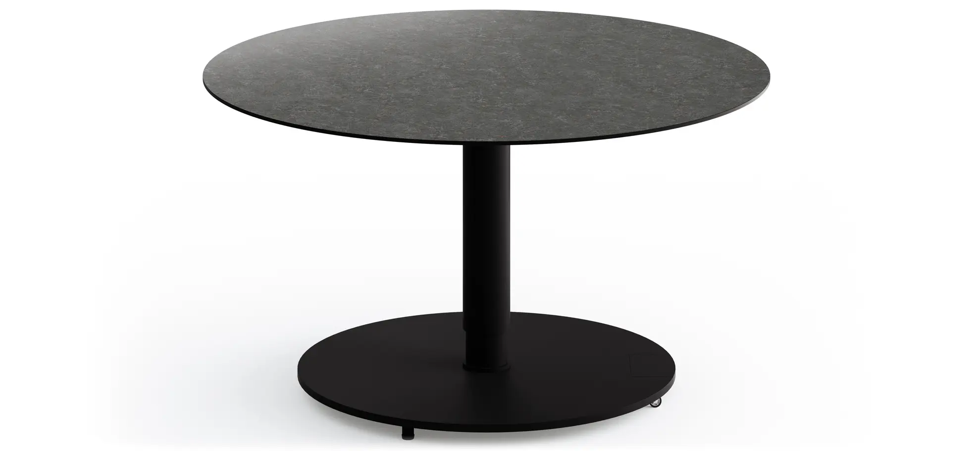 Couchtisch Camas - LBH ca. 75x75x42 cm, Keramik, Schwarz