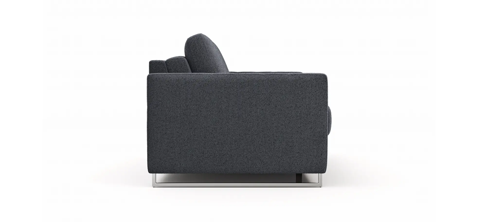 Sofa Nuoro - 2,5-Sitzer inkl. Schlaffunktion, Armlehne mit Kufe, Stoff, Eisblau