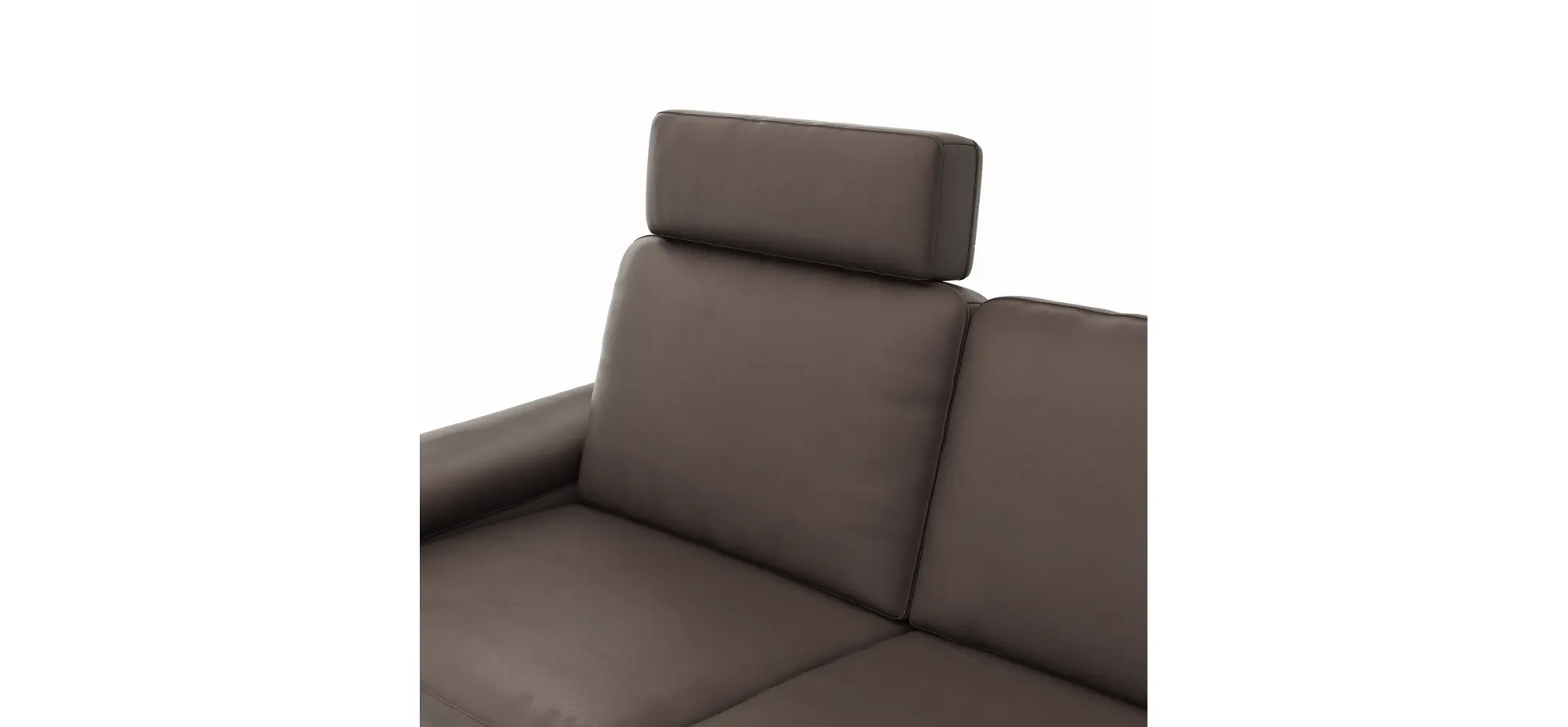 Ecksofa Enna - 3-Sitzer mit Ecke rechts inkl. motorischer Relaxfunktion, Leder, Mocca