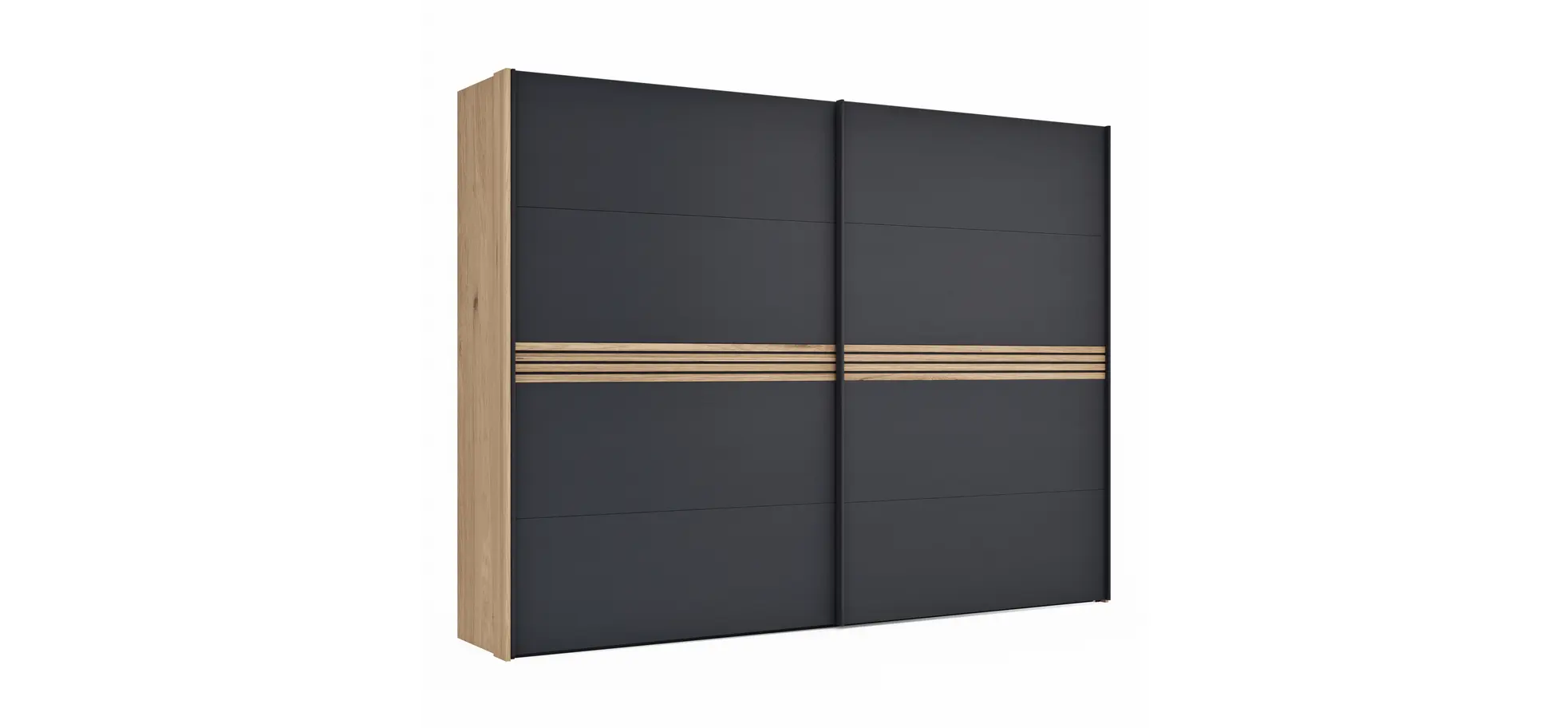 Schwebetürenschrank Viana - BHT ca. 300x230x68 cm, Anthrazit 200365