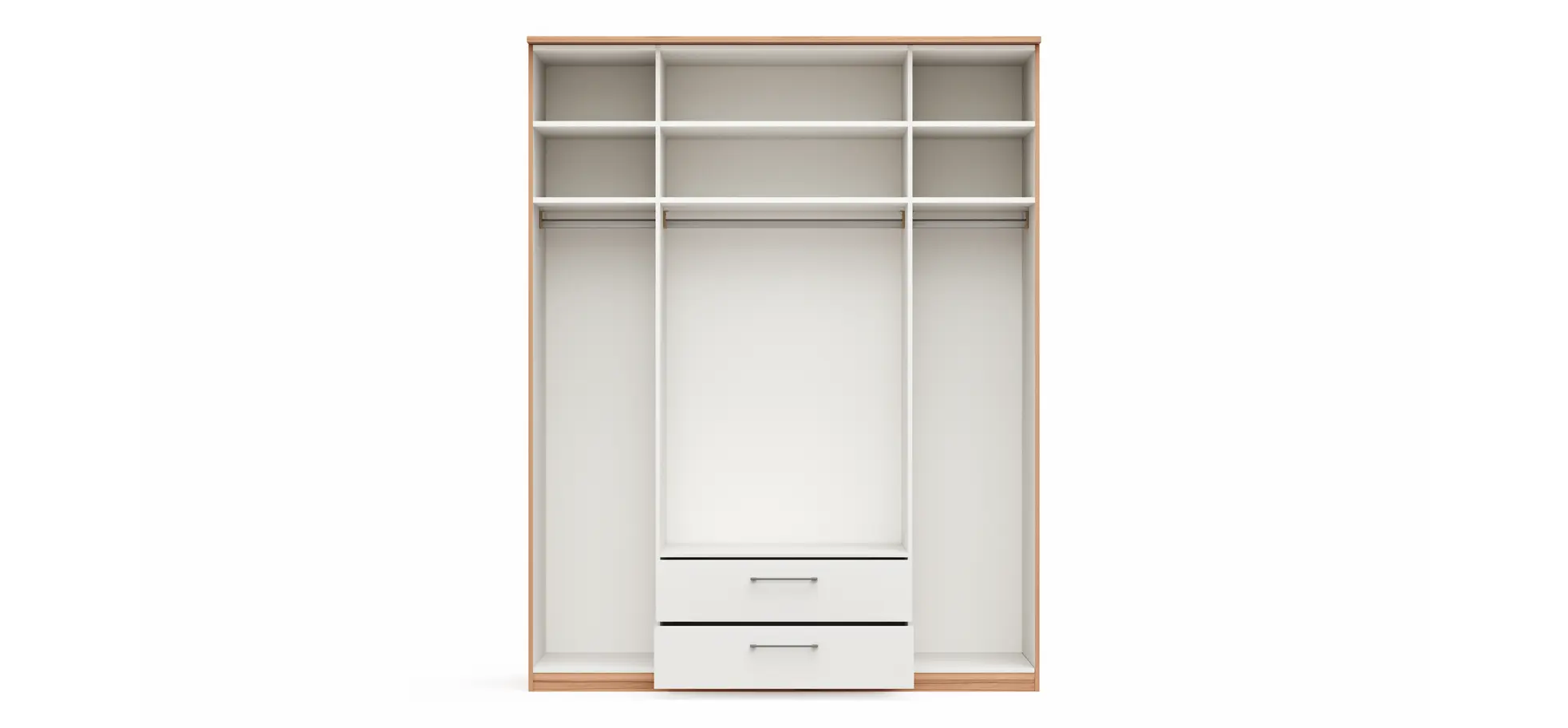 Drehtürenschrank Viana - B. ca. 180 cm, Furnier, Kernbuche, Weiß