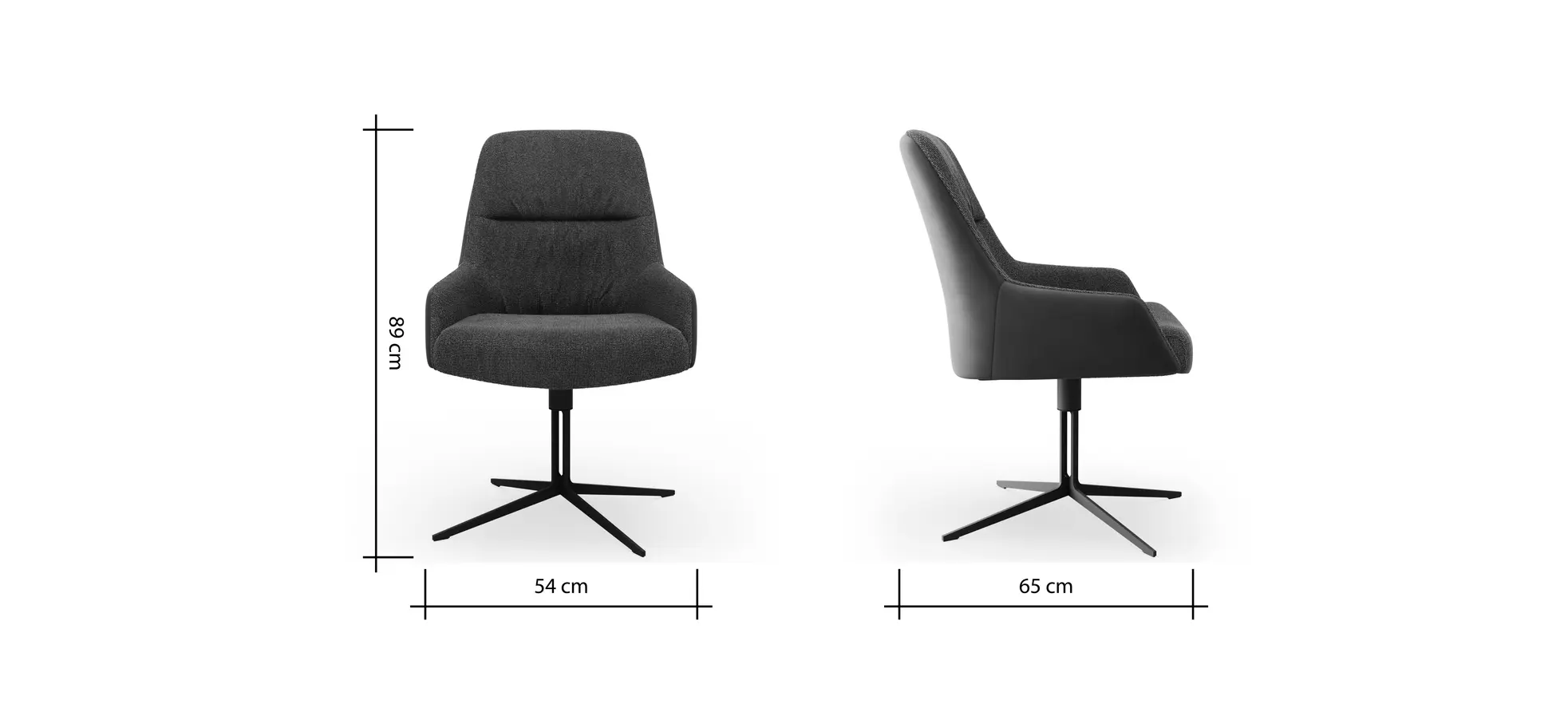 Armlehnstuhl Sagres - drehbar, Leder & Stoff, Olive