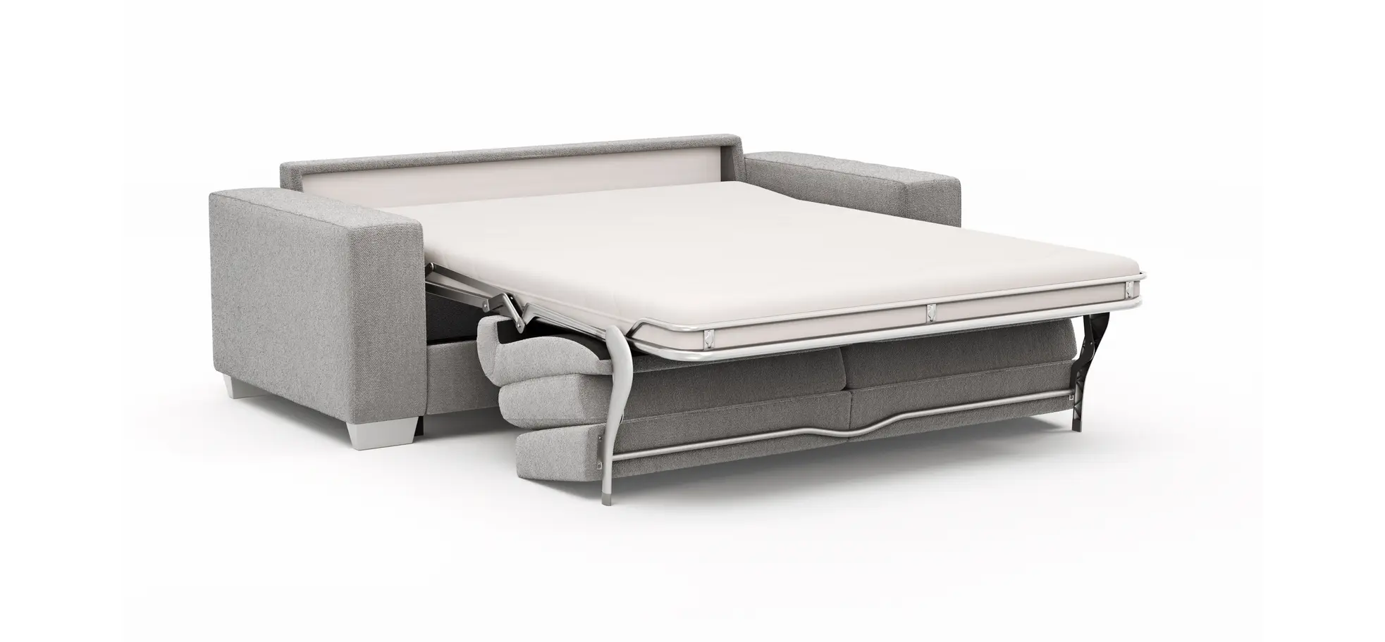 Sofa Nuoro - 2,5-Sitzer inkl. Schlaffunktion, Armlehne breit, Stoff, Grau