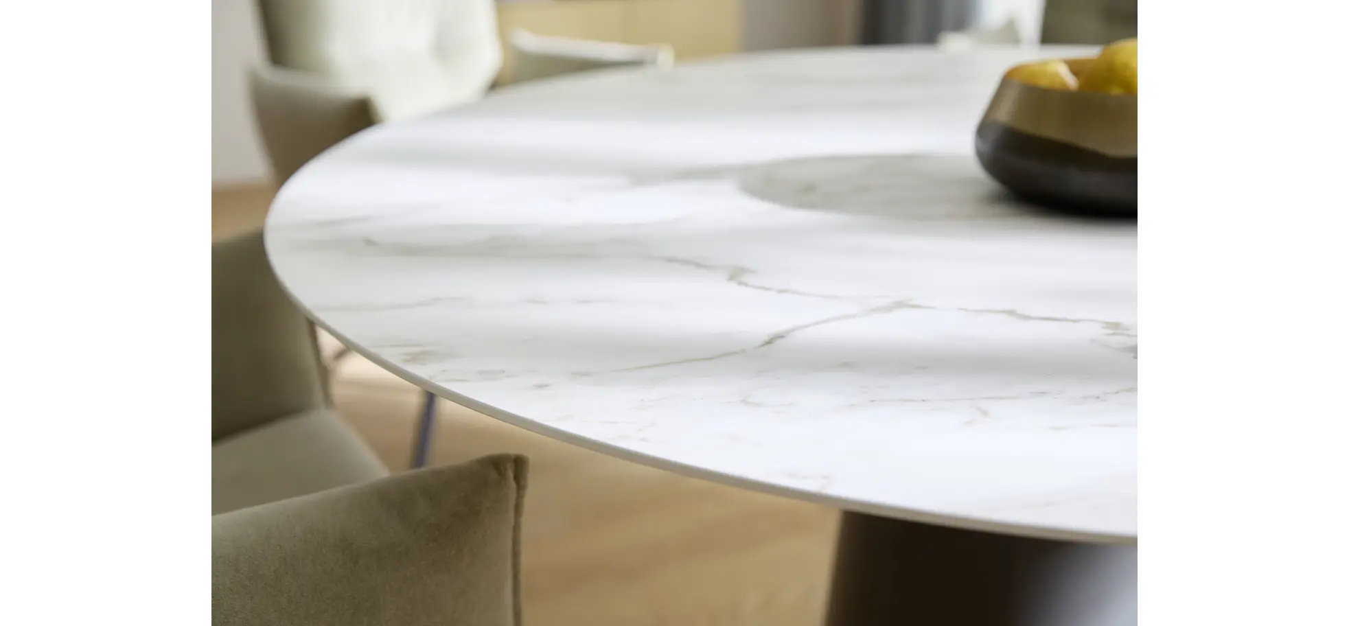 Esstisch Cono - LB 120x120 cm rund, Keramik, Weiß