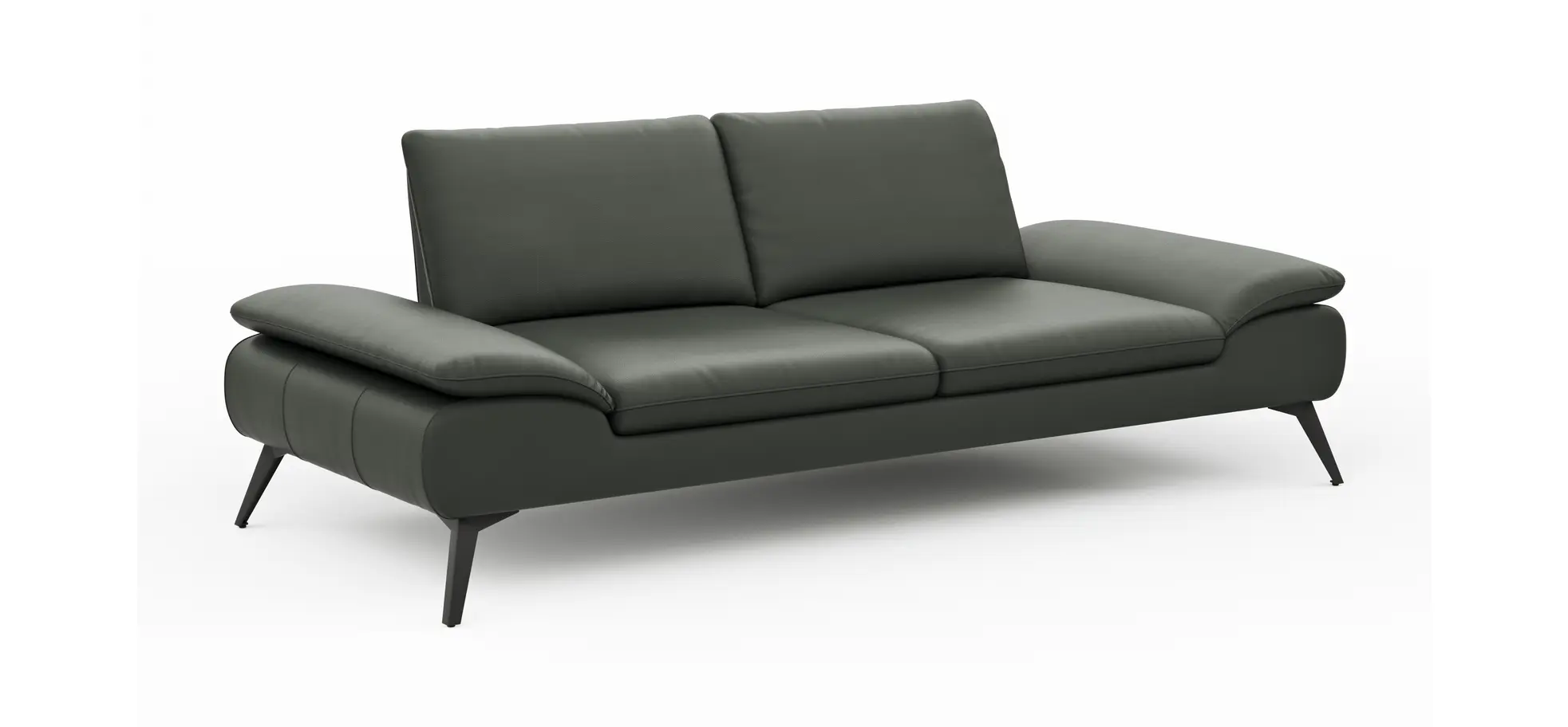 Sofa Collina - 3-Sitzer, Leder, Schlammgrün