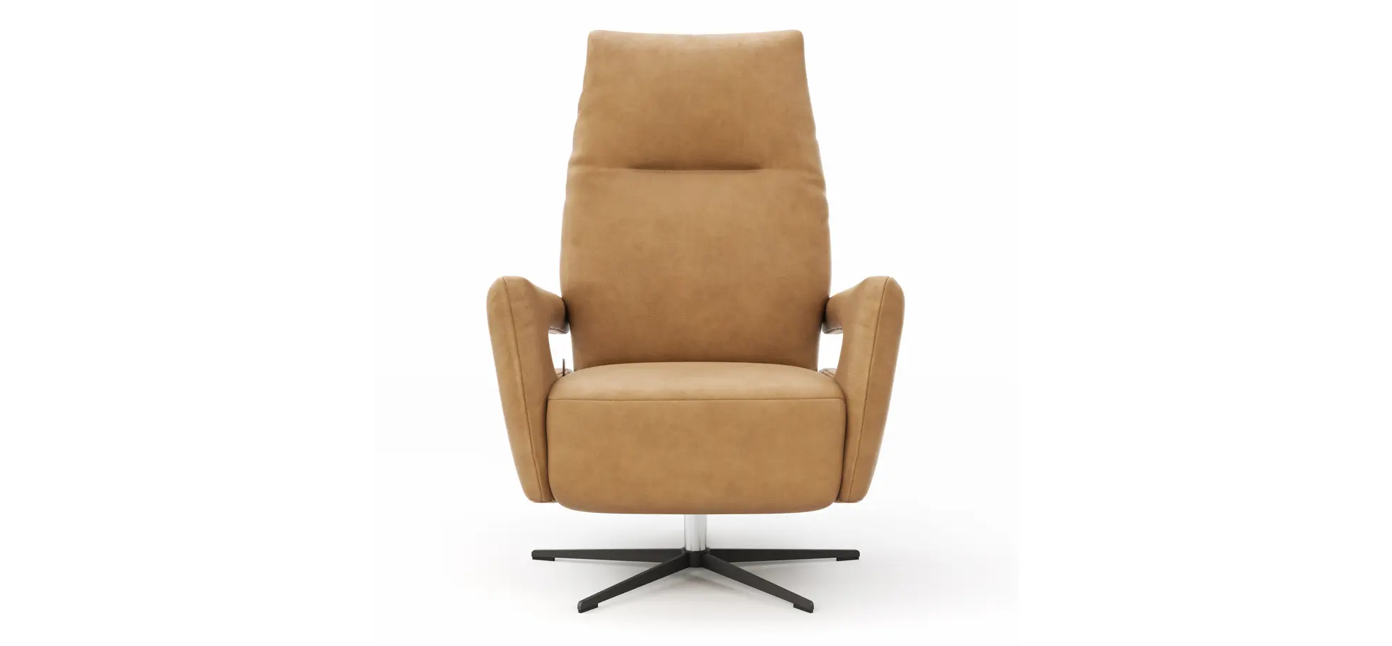 Relaxsessel Lucero 2.0 -  Kopfteil/Fußteil/Rückenlehne verstellbar, Leder, Cognac