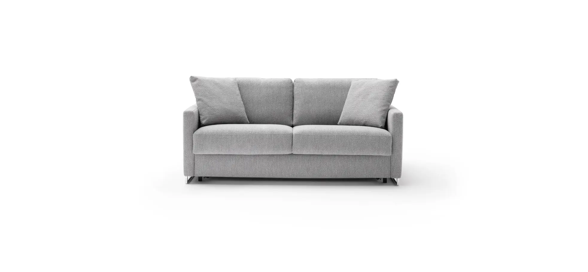 Sofa Nuoro - 2,5-Sitzer inkl. Schlaffunktion, Armlehne mit Kufe, Stoff, Grau