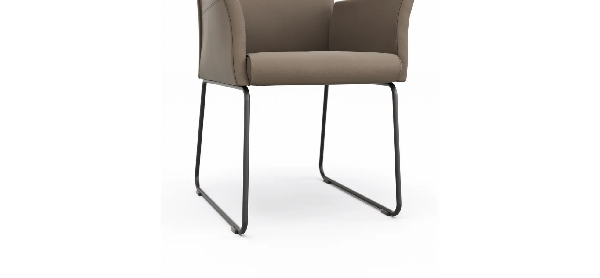 Armlehnstuhl Florea - Leder, Kitt