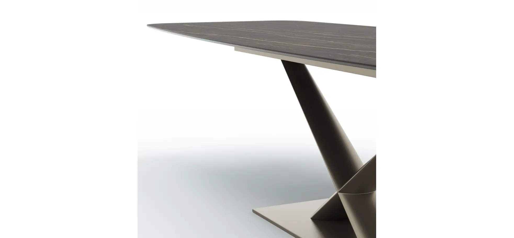 Esstisch Savona - LB ca. 280x100 cm, Fix, Keramik, Schwarz, Bootsform