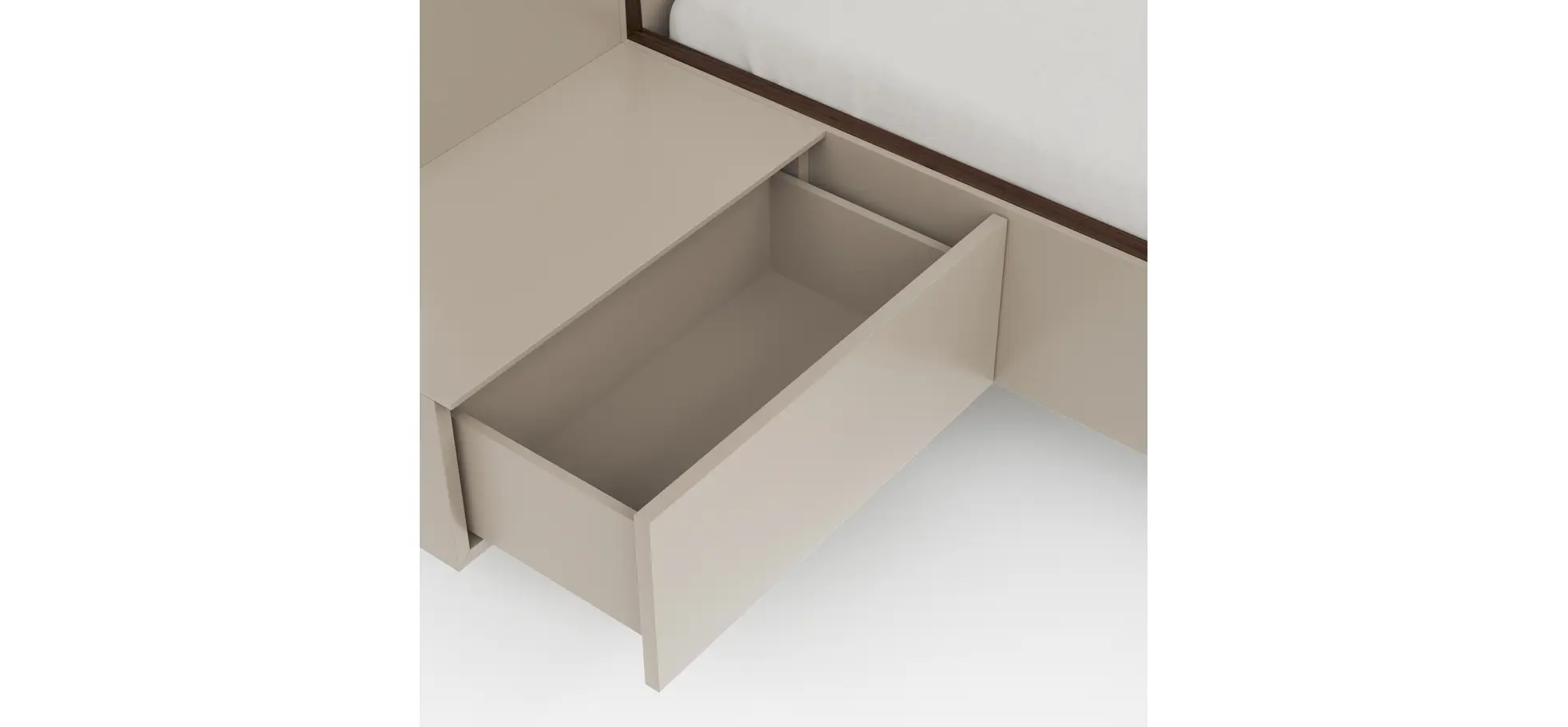 Bettanlage Matera - Liegefläche ca. 180x200 cm, Lack, Muschelgrau, Wildeiche, Coffee