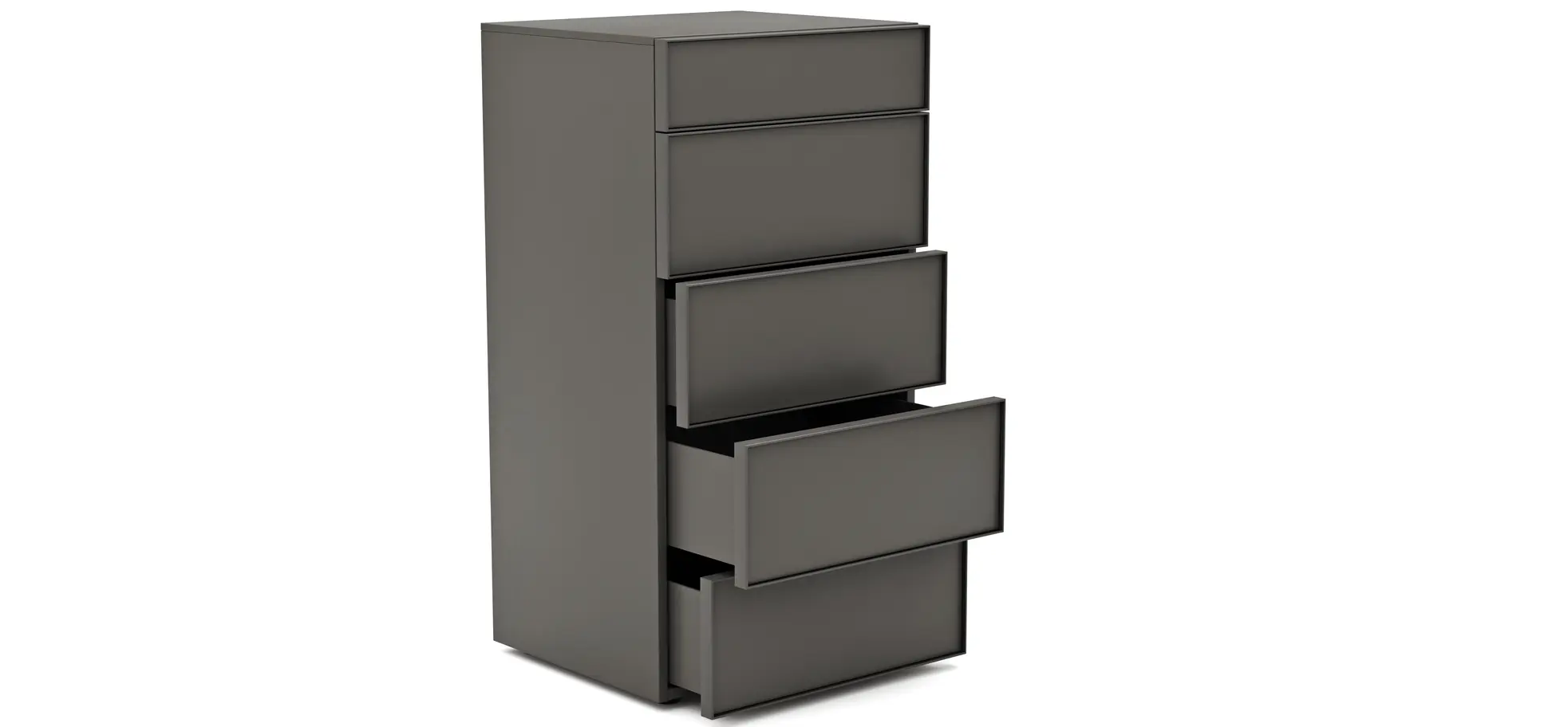 Kommode Loretto - BHT ca. 60x115x53 cm, Lack matt, Anthrazit