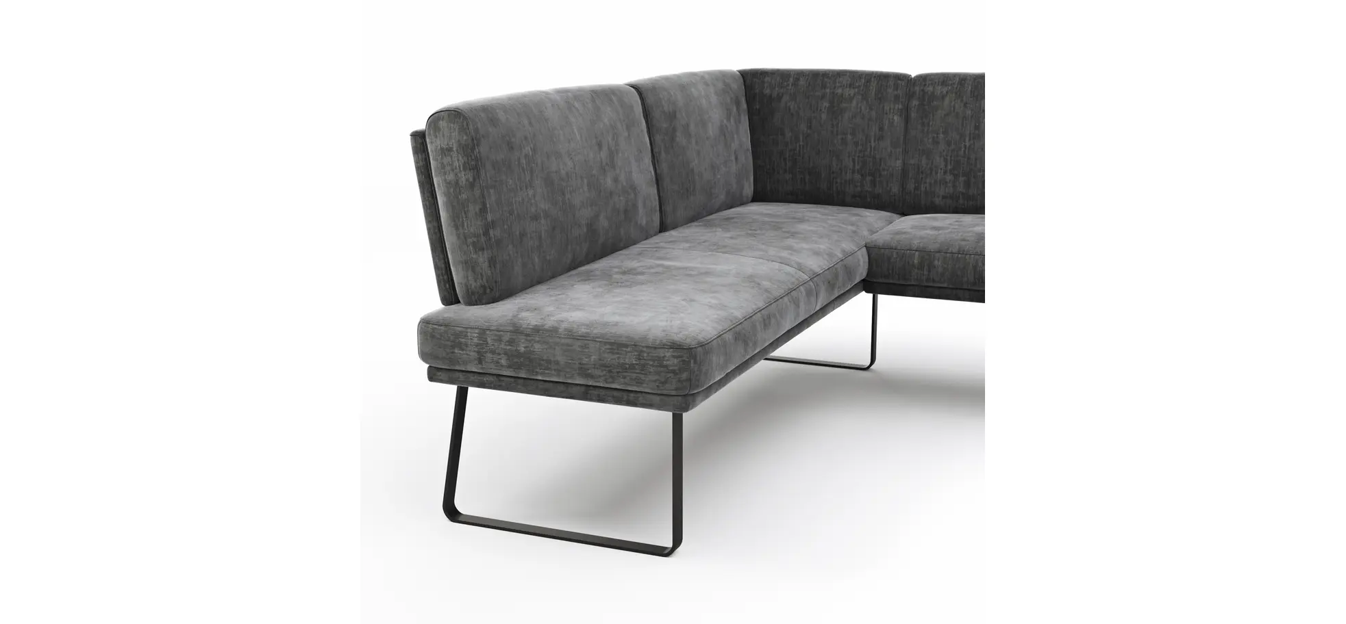 Eckbank Valloni - Stoff, Dunkelgrau