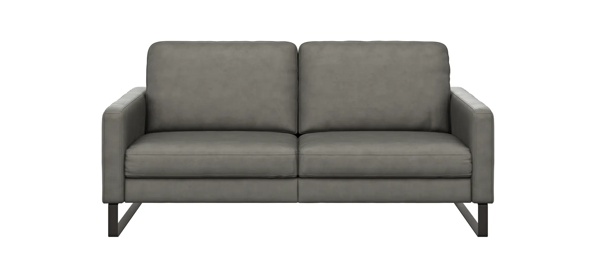 Sofa Enna - 3-Sitzer, Leder, Grau
