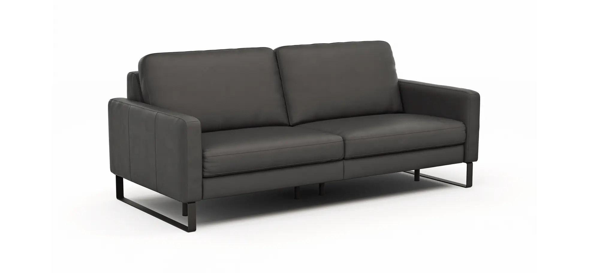 Sofa Enna - 3,5-Sitzer inklusive Relaxfunktion (motorisch), links und rechts, Leder, Anthrazit