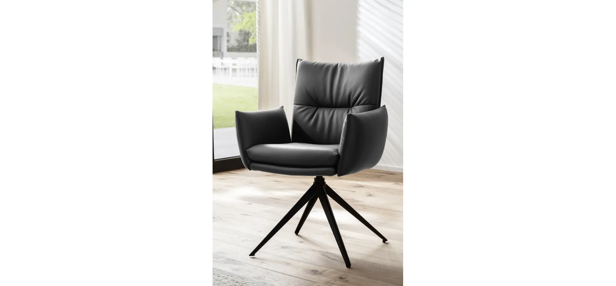 Armlehnstuhl Coscino - Leder, Schlamm