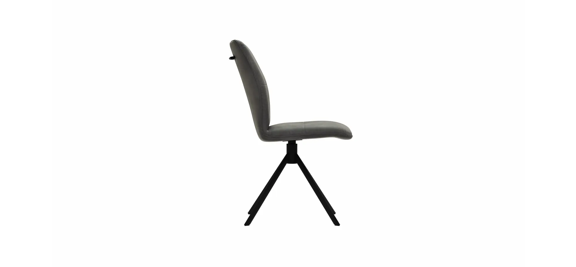 Stuhl Dinner - drehbar, Stoff, Dunkelgrau