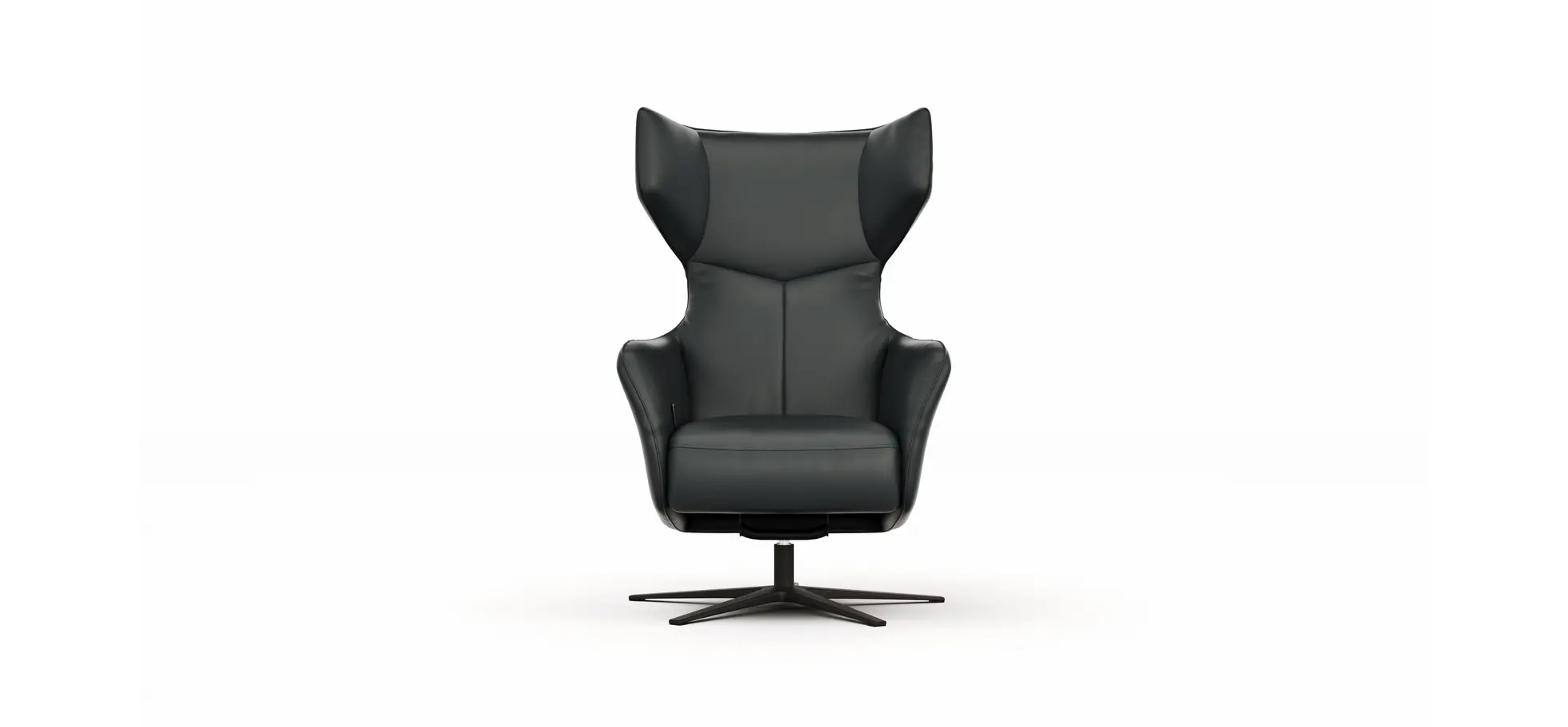 Sessel Noto Relax II - Rückenlehne verstellbar, Leder, schwarz