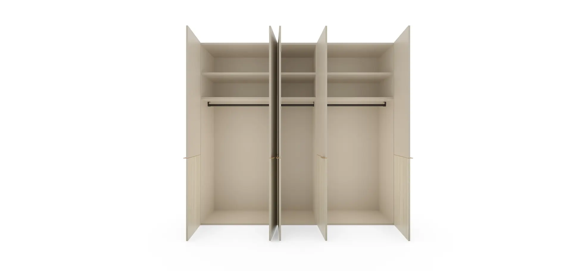 Drehtürenschrank Matera - BHT ca. 251x235x60 cm, Lack Matt, Kaschmir, Eiche, Milk