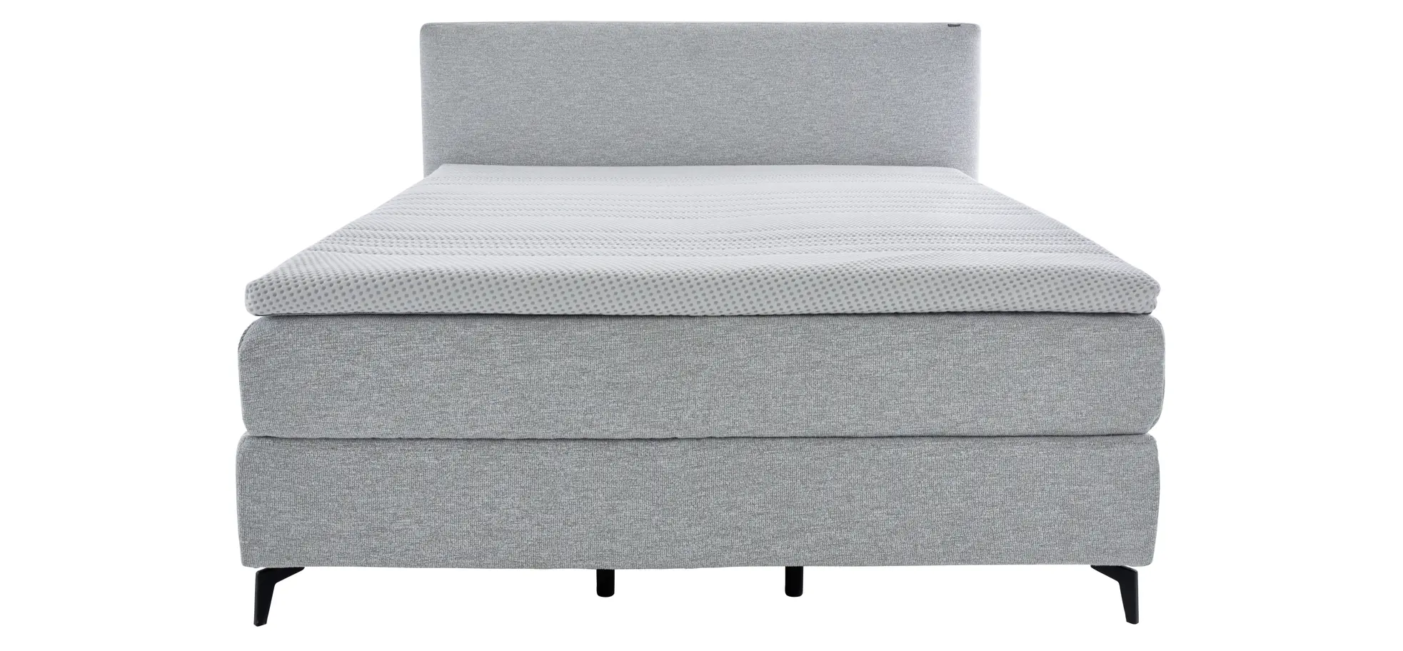 Boxspringbett Delia - Liegefläche ca. 180x200 cm, Stoff, Ecru