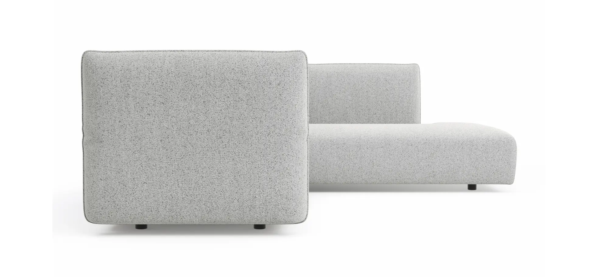 Ecksofa Motone - 2,5-Sitzer mit Ecke rechts, Stoff, Hellgrau