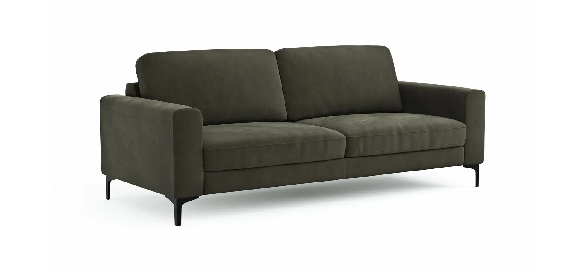 Sofa Oviedo - 3-Sitzer, Stoff, Braungrün