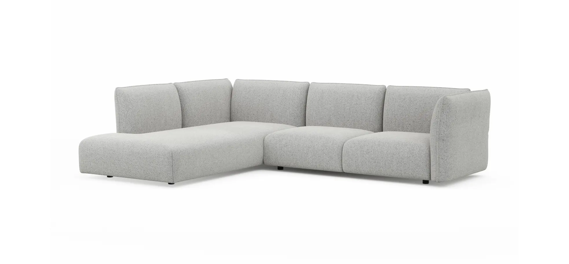 Ecksofa Motone - Ecke links mit 2,5-Sitzer, Stoff, Hellgrau