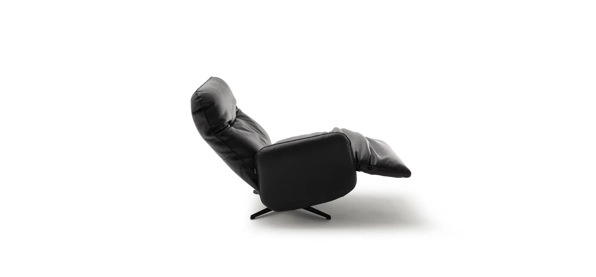 Loungesessel Lovere - Leder, Schwarz, Armlehne links