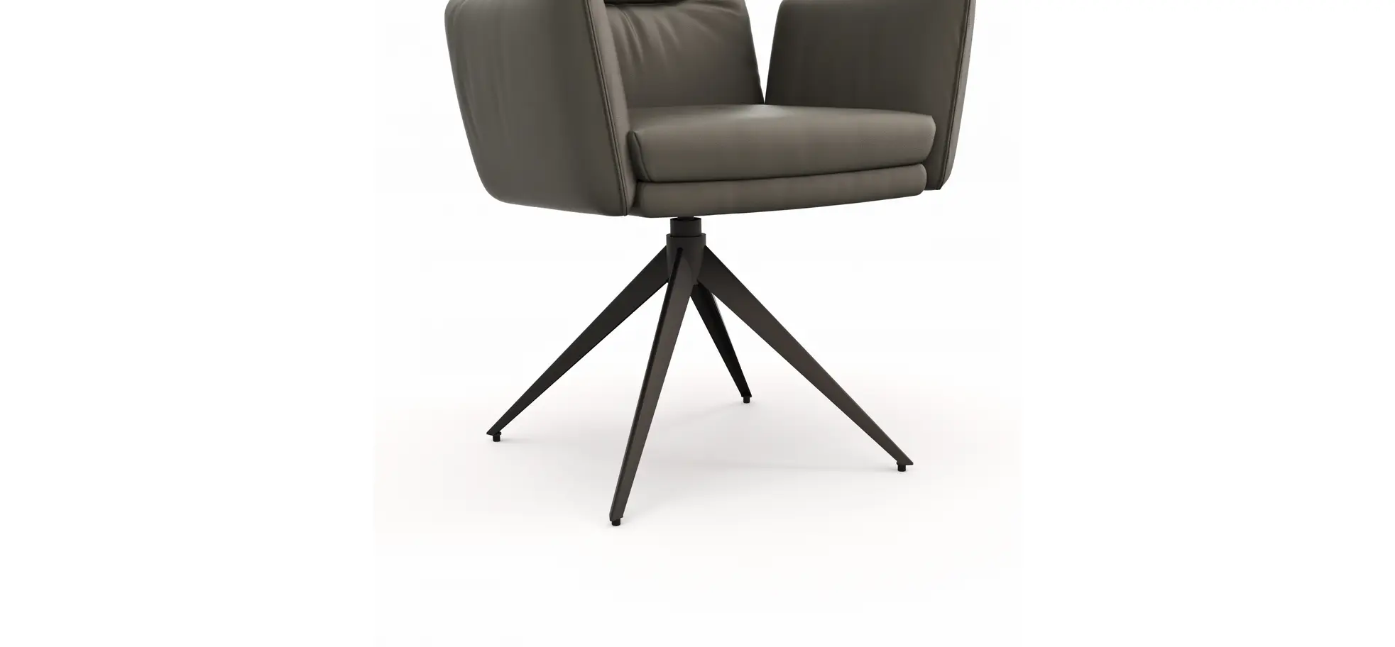 Armlehnstuhl Coscino - Leder, Schlamm