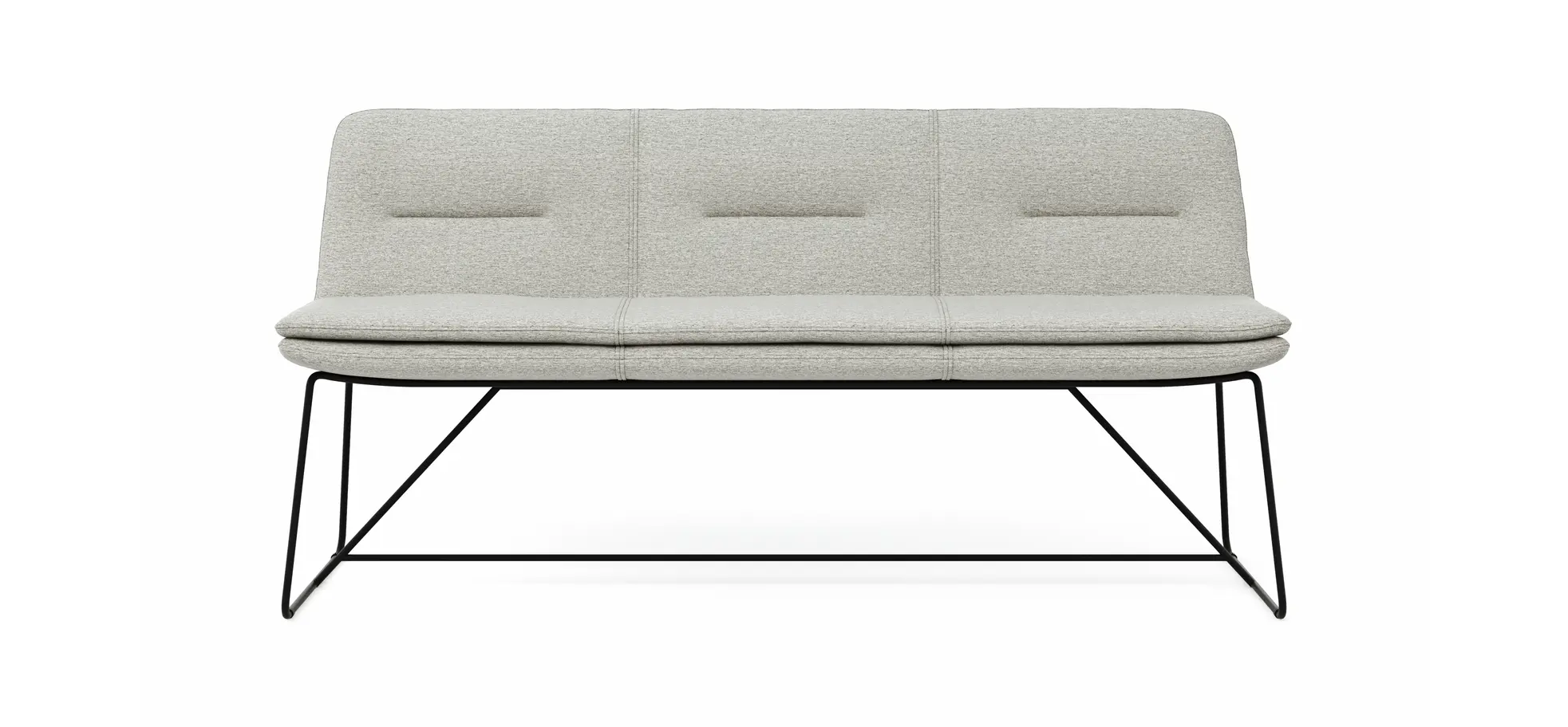 Polsterbank Macano - B ca. 180 cm, Stoff, Hellgrau