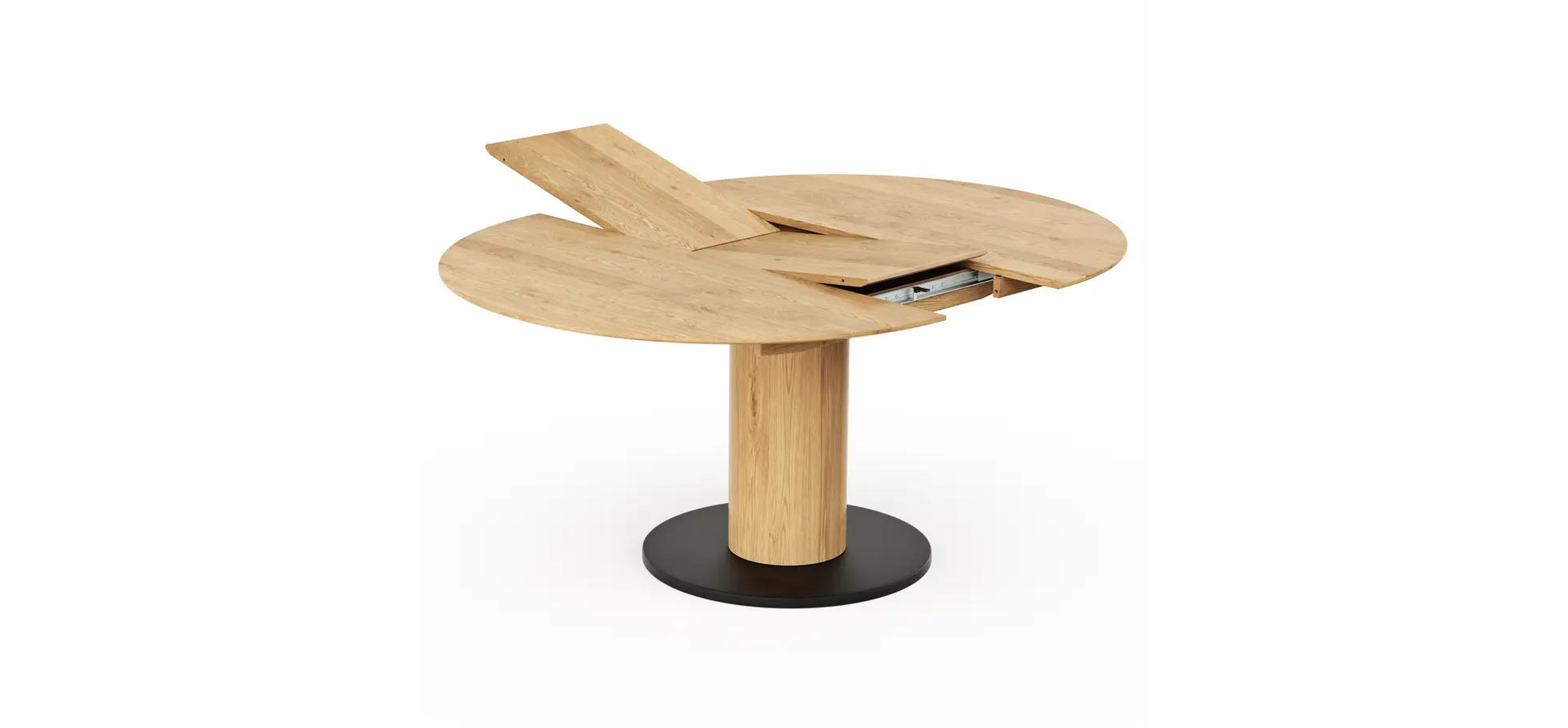 Esstisch 5000 - D ca. 130 cm, ausziehbar, Wildeiche Massiv