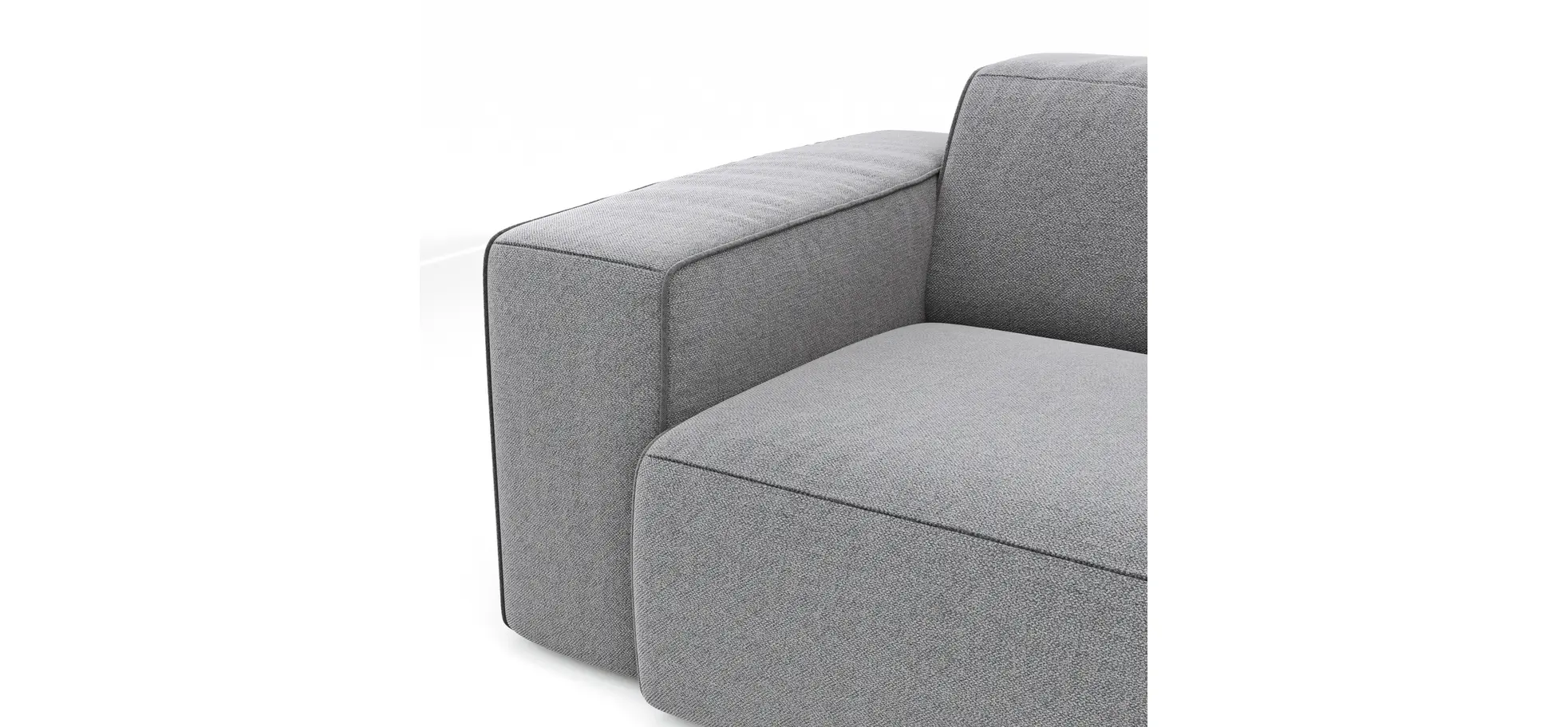 Sofa Elementos - 3-Sitzer, Stoff, Grau