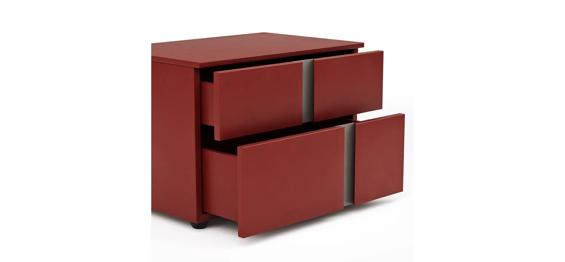 Nachttisch Loretto - Lack matt, Bordeaux