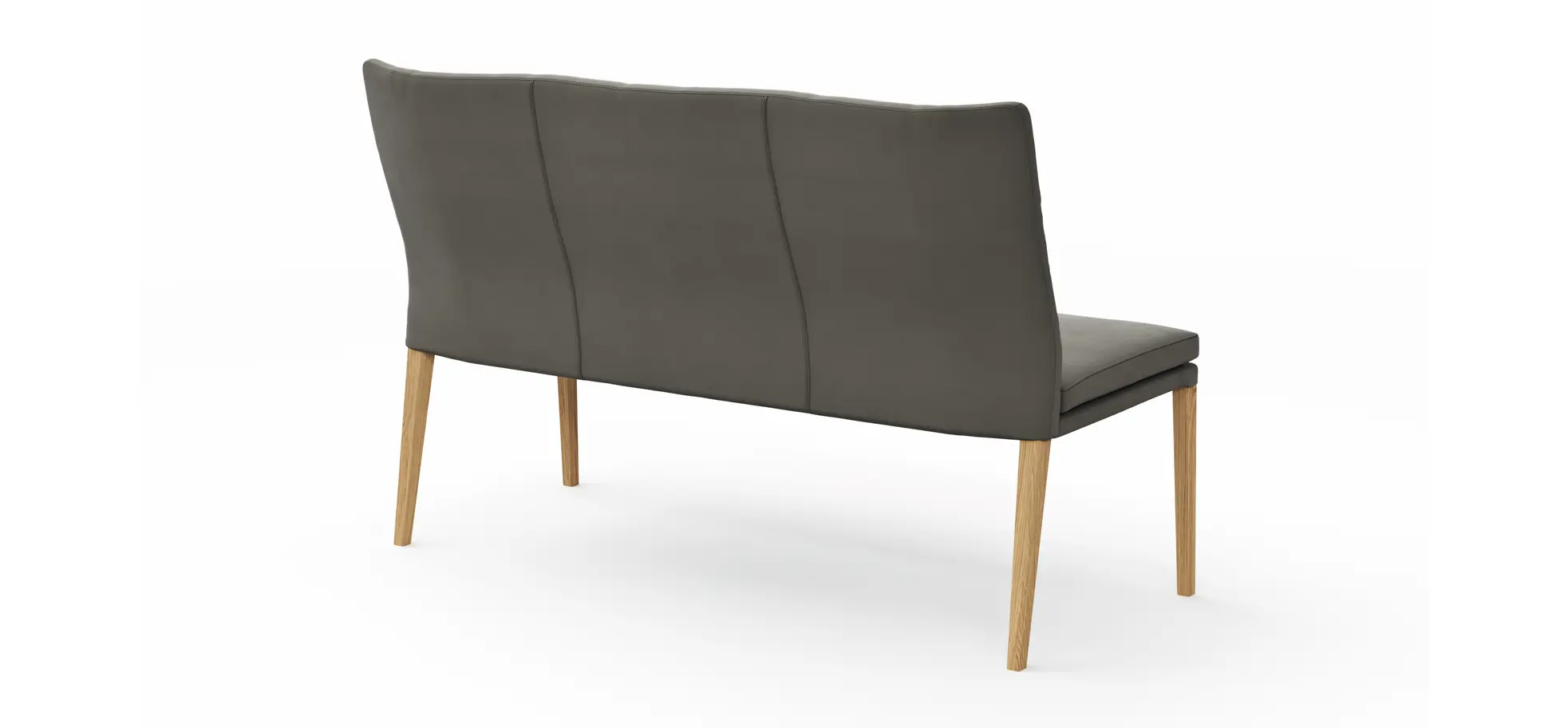 Polsterbank Tuma - Breite ca. 155 cm, Leder, Graubraun