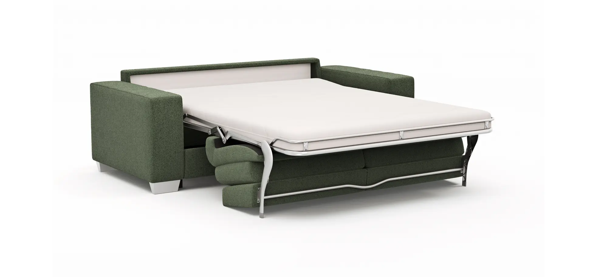 Sofa Nuoro - 2,5-Sitzer inkl. Schlaffunktion, Armlehne breit, Stoff, Olivgrün