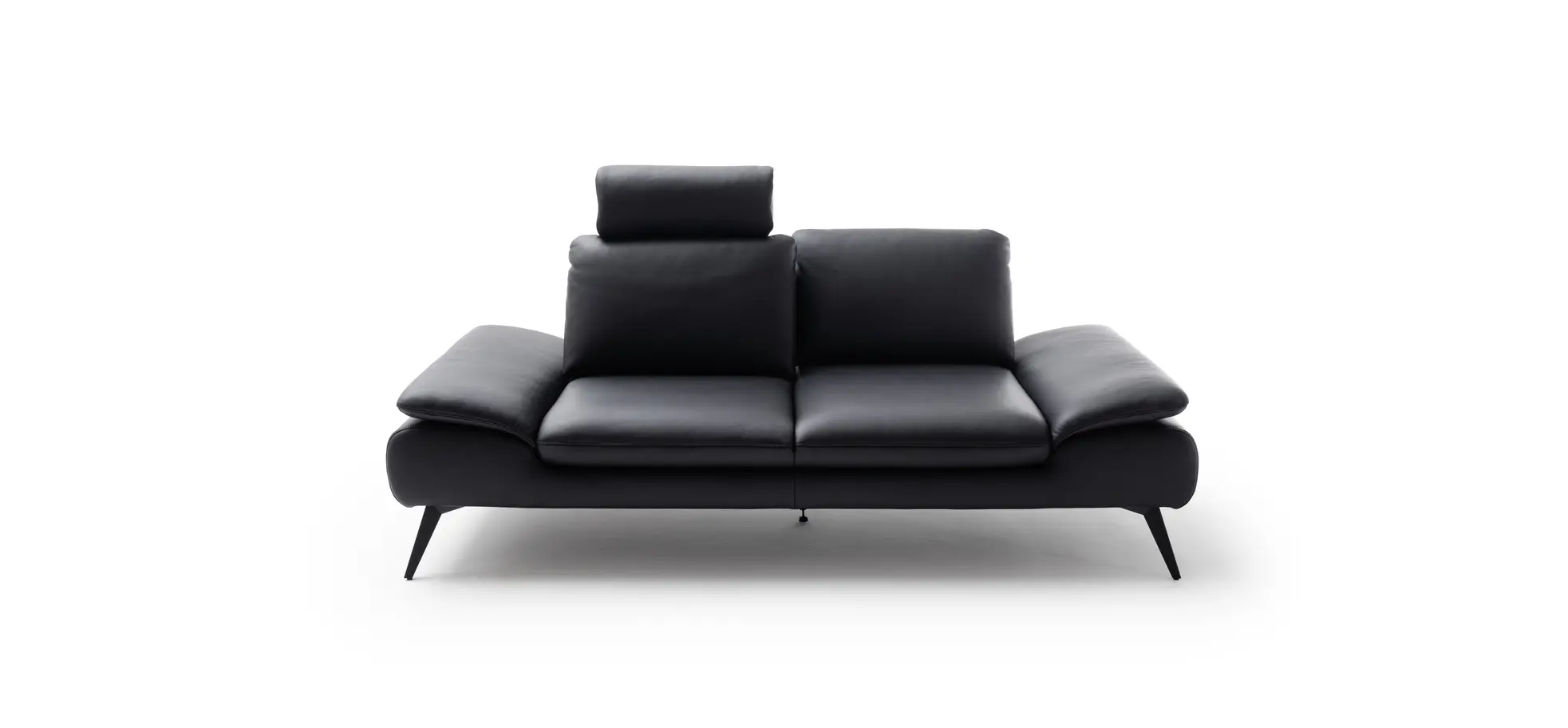 Sofa Collina - 2,5-Sitzer, Leder, Schwarz