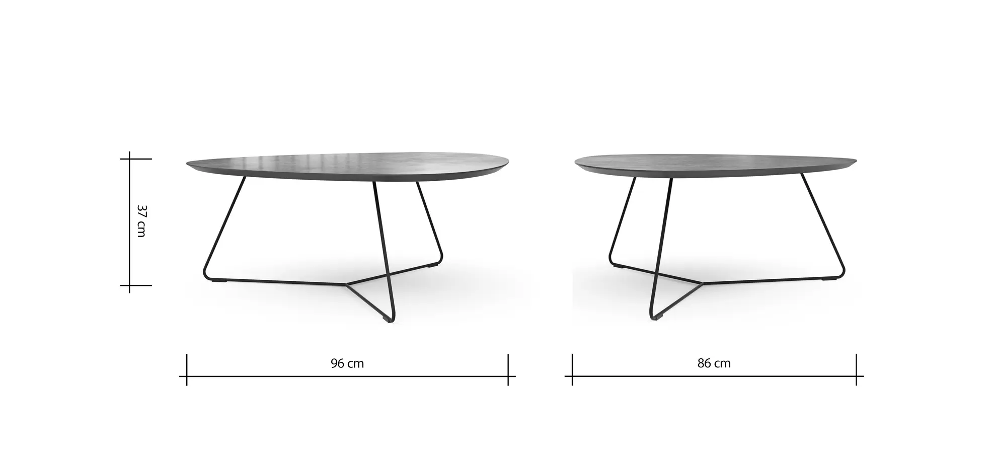 Couchtisch Fano - LBH ca. 96x86x38 cm, HPL Laminat, Bronze