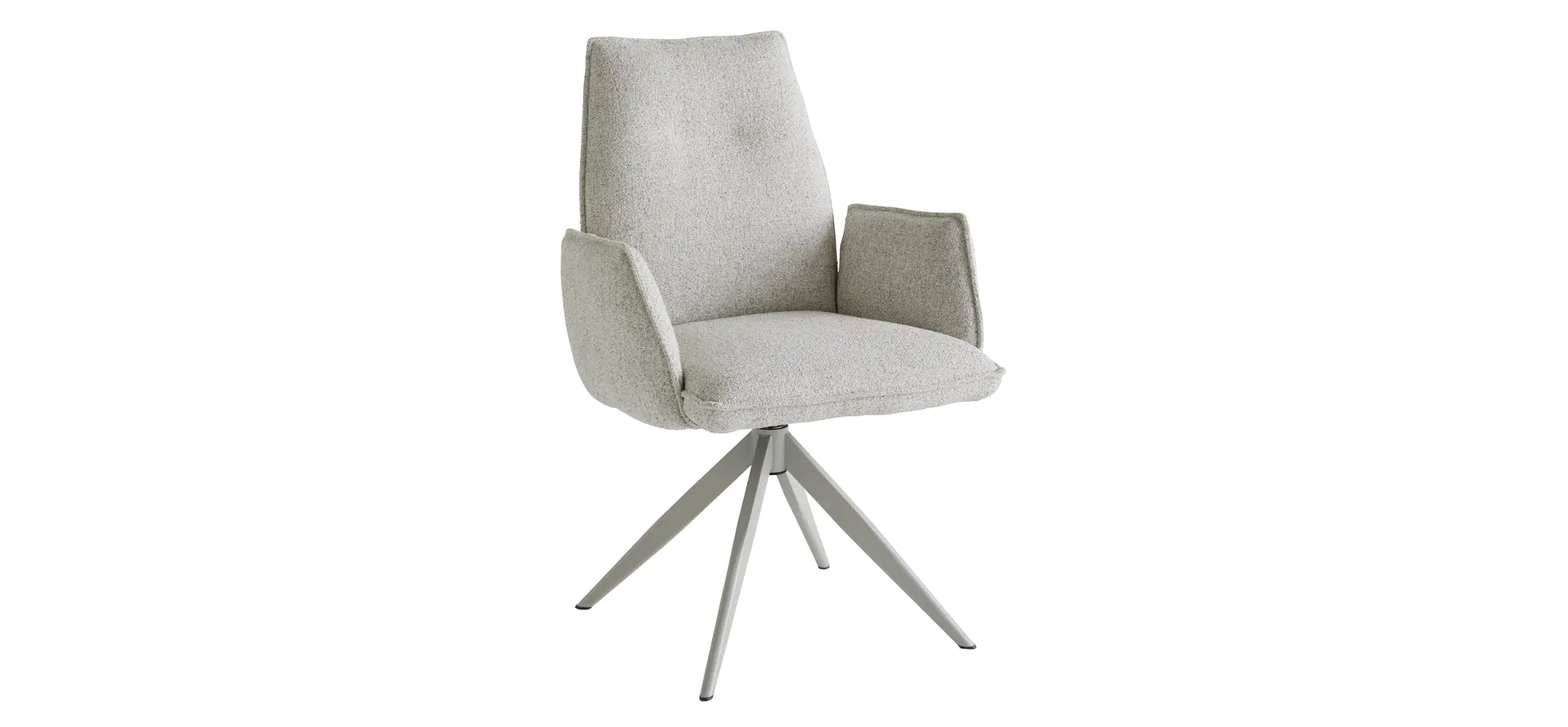 Armlehnstuhl Dinner - drehbar, Stoff, Champagner