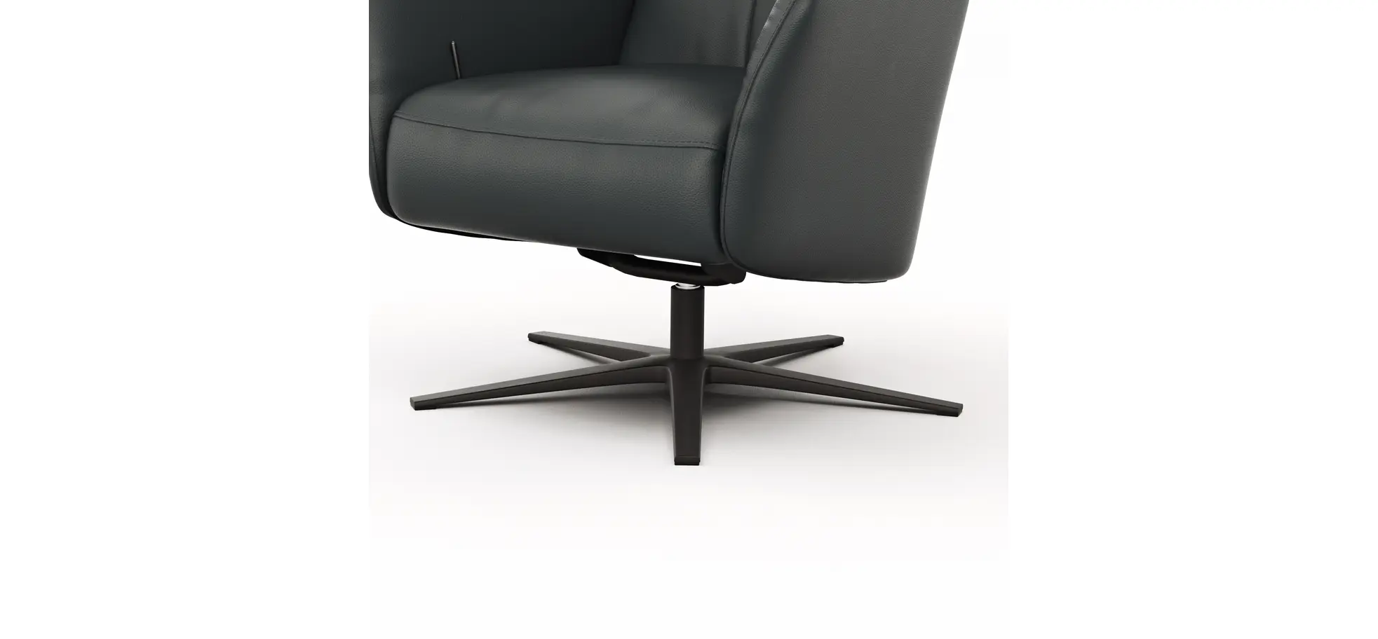 Sessel Noto Relax II - Rückenlehne verstellbar, Leder, schwarz