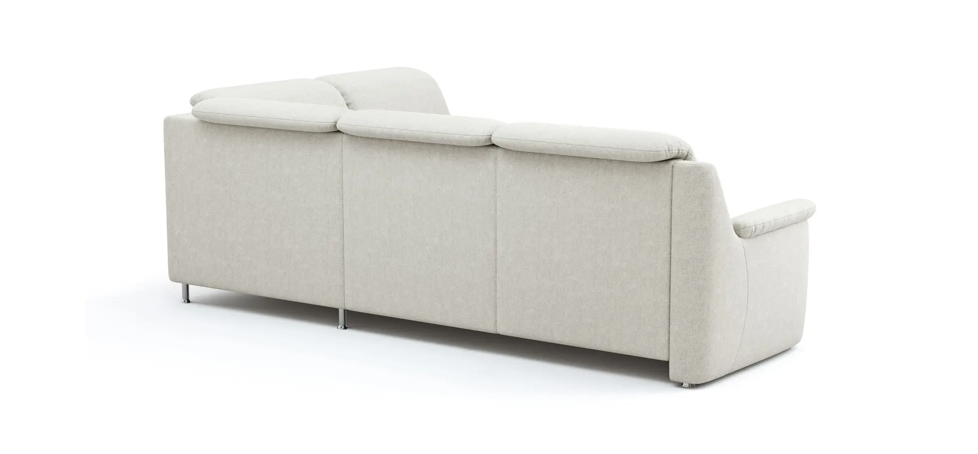Ecksofa Cornella Classic - 2-Sitzer mit Ecke rechts, Stoff, Creme