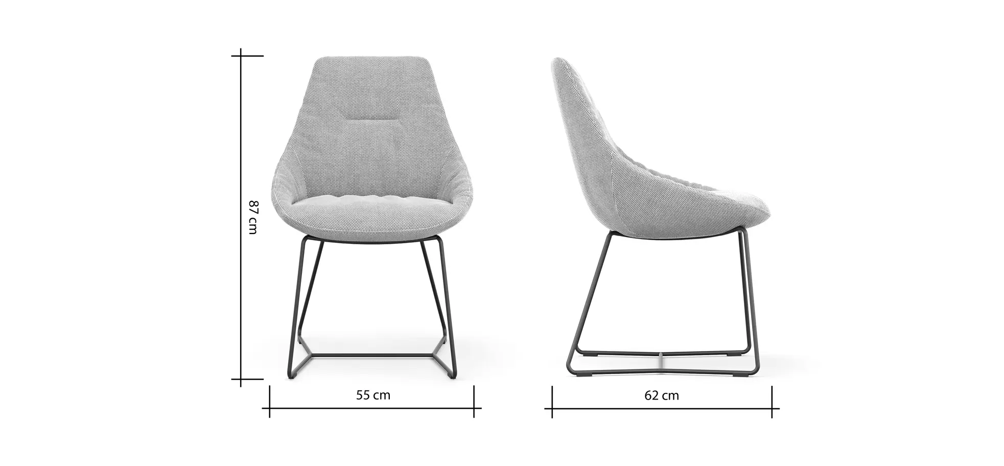 Stuhl Pegara - Stoff, Beige