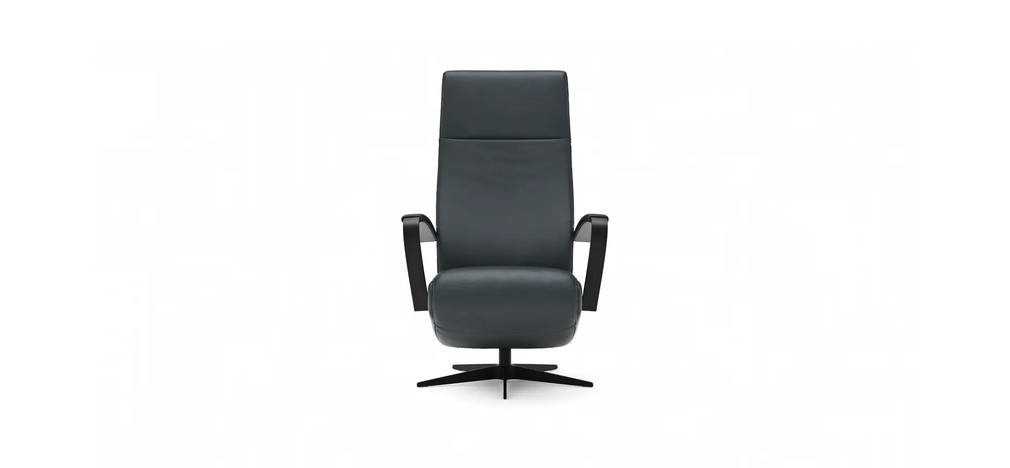 Relaxsessel Girona - Relaxfunktion (motorisch), Leder, Graphit