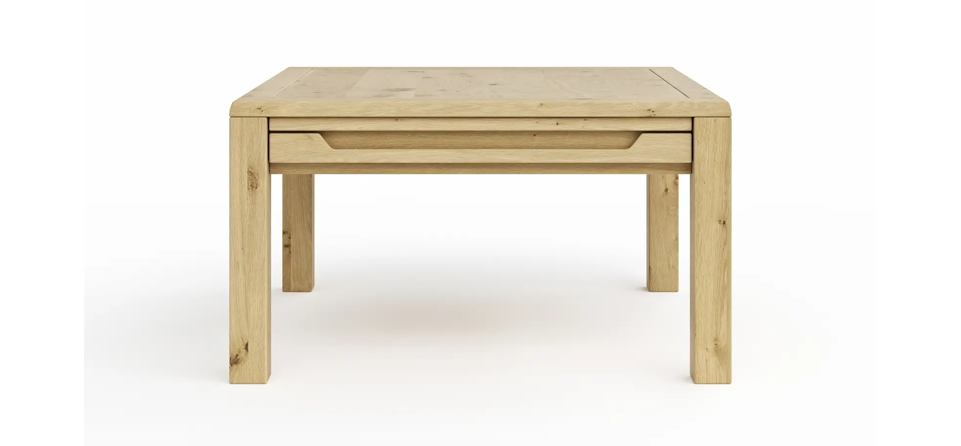 Couchtisch Amora - LBH ca. 80x80x45 cm, Wildeiche massiv bianco