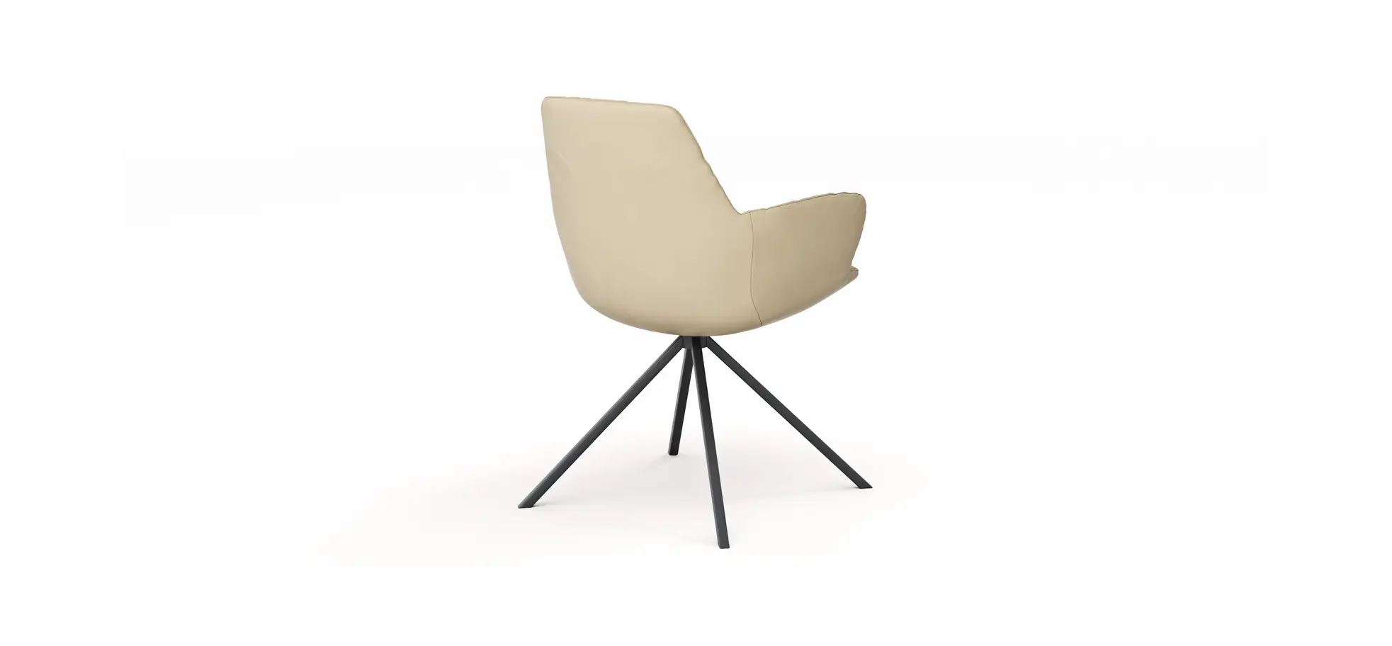 Armlehnstuhl Pegara -  Leder, Beige, Gestell Stativ