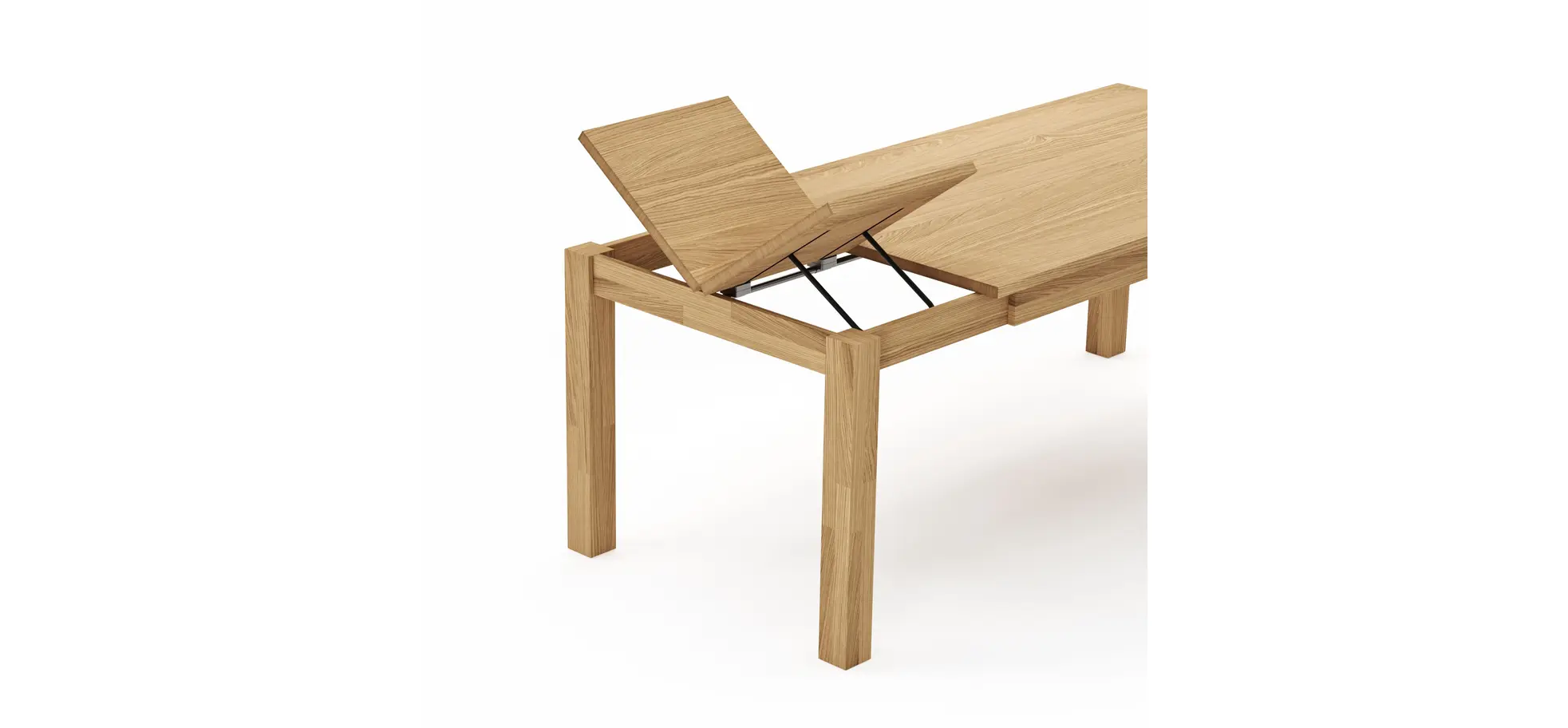 Esstisch Dinner - verlängerbar, LB ca. 140x90 cm, Wildeiche massiv