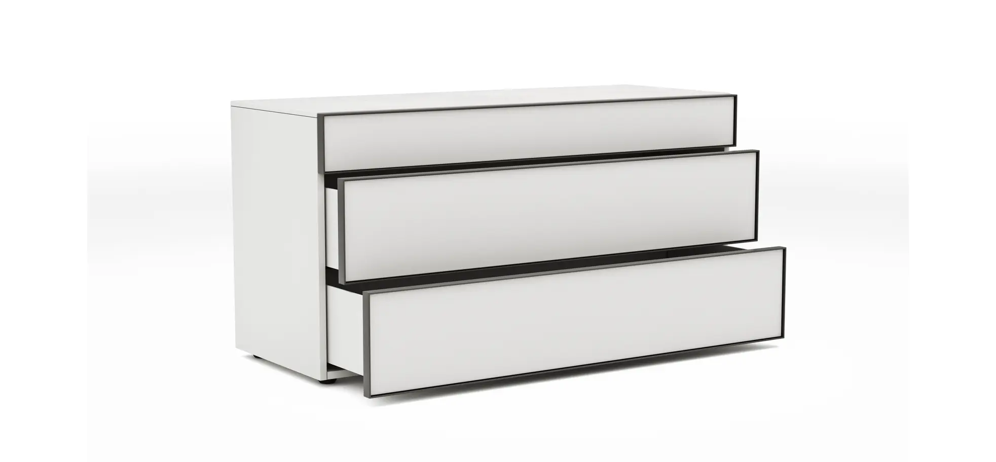 Kommode Loretto - BHT ca. 135x70x53 cm, Lack matt, Weiß