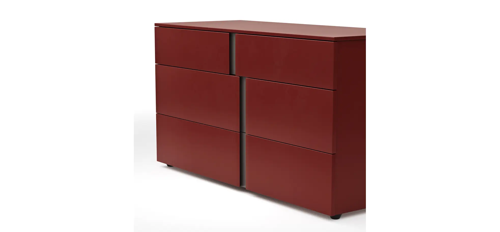 Kommode Loretto - BHT ca. 127x70x51 cm, Lack matt, Bordeaux