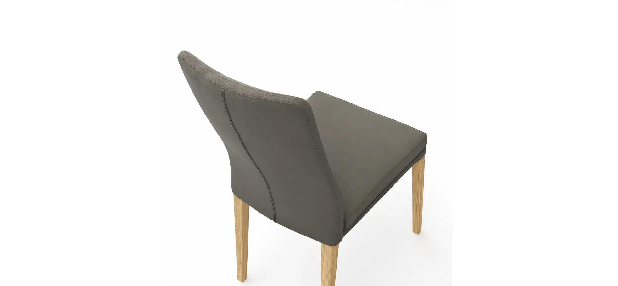 Stuhl Tuma- Leder, Graubraun