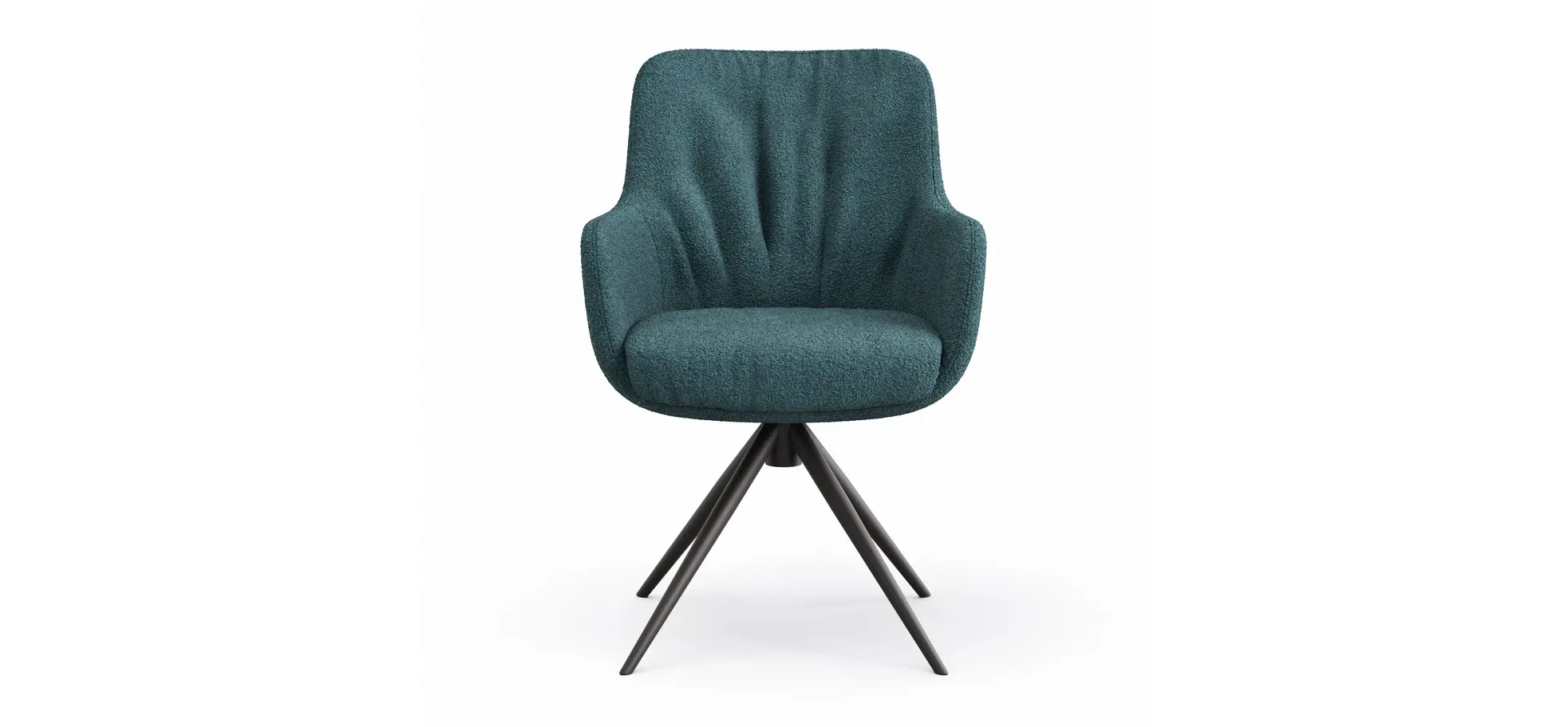 Armlehnstuhl Mis Legere - Boucle, Blau, Stativ, Anthrazit