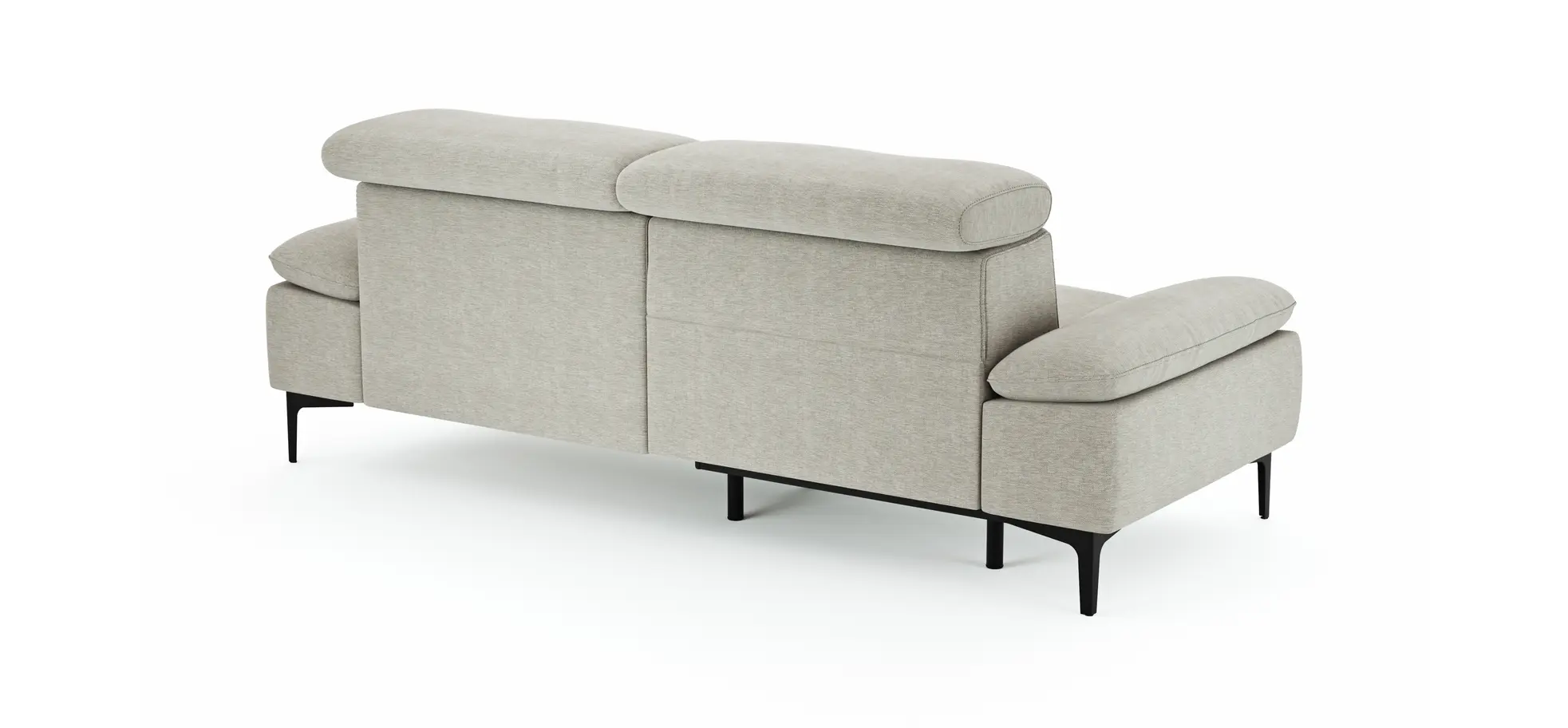 Sofa Felipa - 3-Sitzer inkl. Relaxfunktion (motorisch) und Kopfteil verstellbar, Stoff, Natur