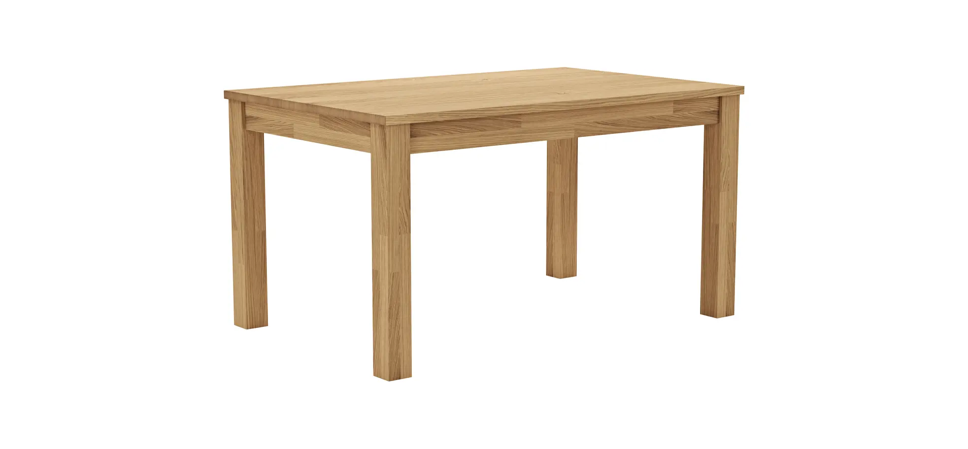 Esstisch Dinner - LB ca. 140x90 cm, Wildeiche massiv 106219